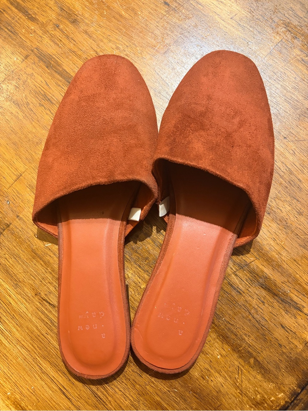 Women’s Slip-On Suede Mules in Rust